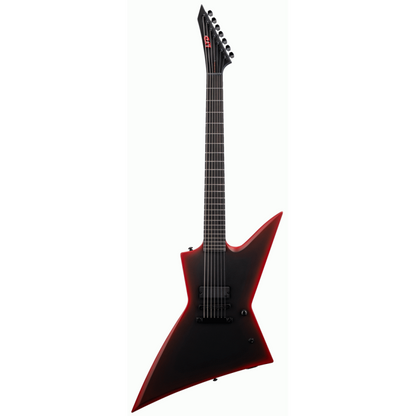 ESP LTD EXL-7 Baritone Black Metal Red Satin Guitar