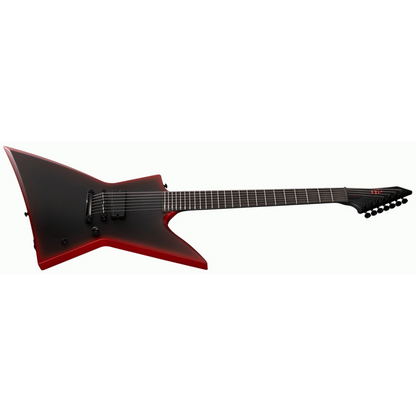 ESP LTD EXL-7 Baritone Black Metal Red Satin Guitar — view 2