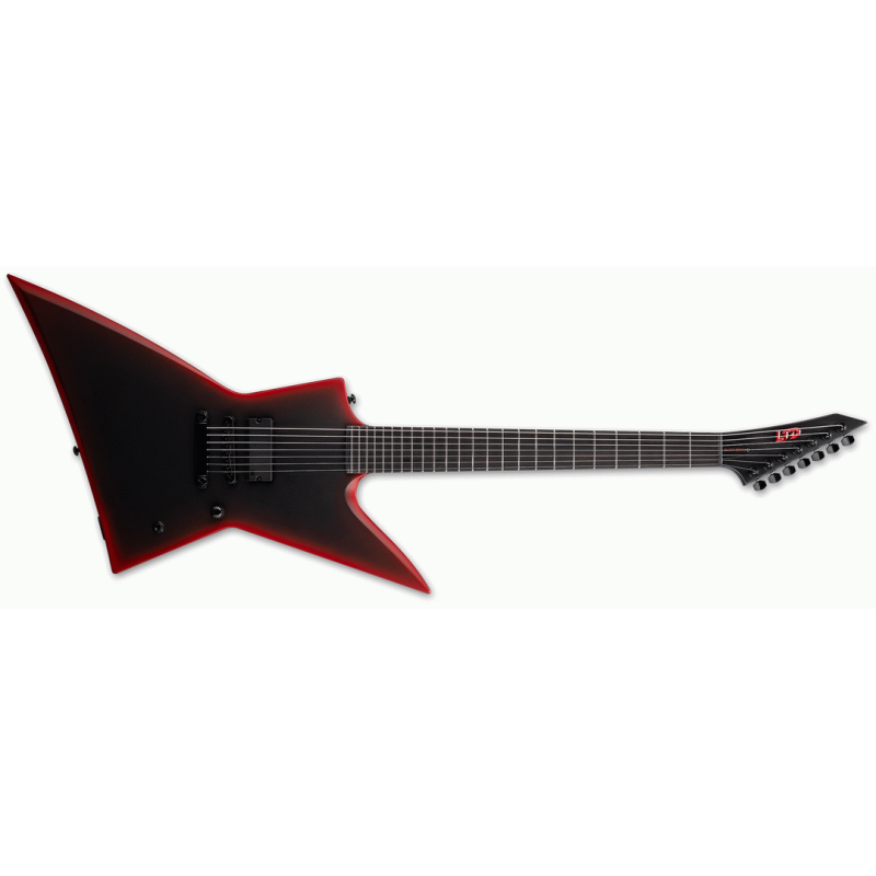ESP LTD EXL-7 Baritone Black Metal Red Satin Guitar — view 4
