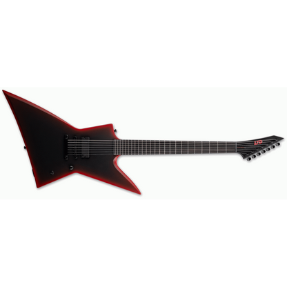 ESP LTD EXL-7 Baritone Black Metal Red Satin Guitar — view 4