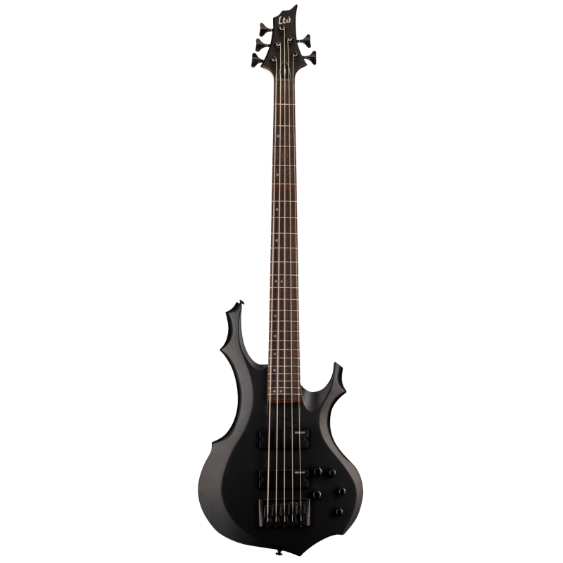 LTD F-205 5-String Bass Guitar Black Satin Finish