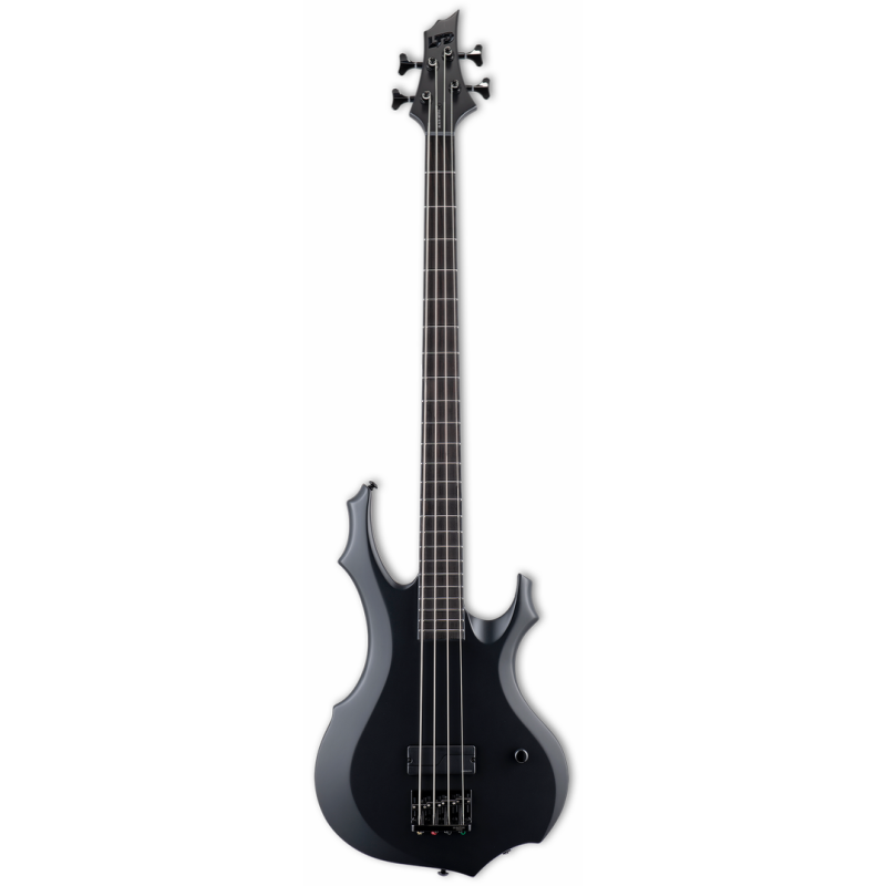 ESP LTD F4 Black Metal Satin Electric Guitar with Macassar Ebony Fingerboard and Fishman Fluence SB-1 Pickup