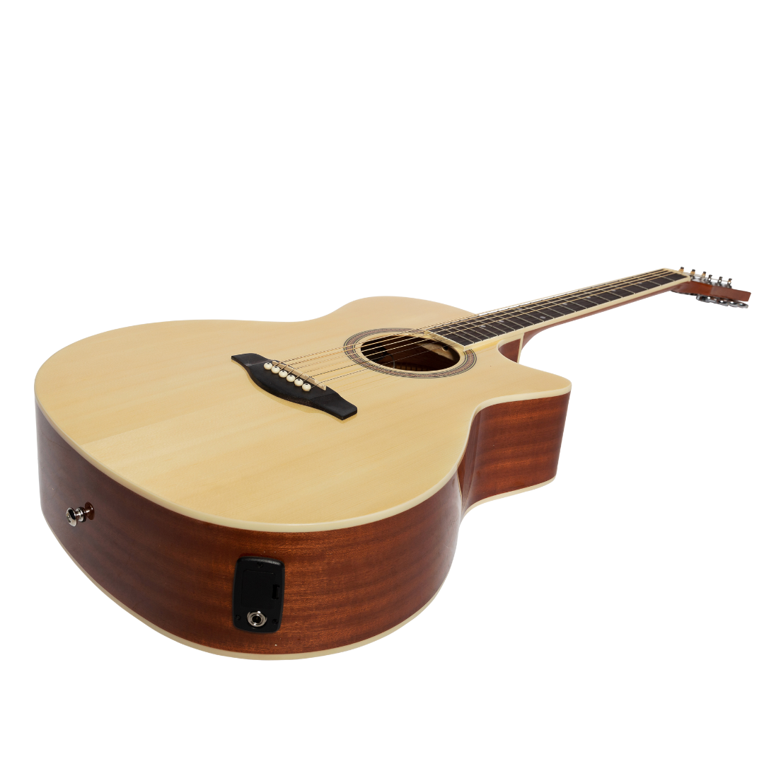 Lorden LFC-10-NGL Small Body Acoustic-Electric Cutaway Guitar Natural Gloss — view 3