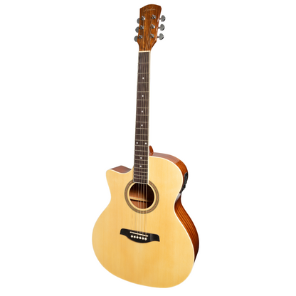 Lorden Left Handed Acoustic-Electric Small Body Cutaway Guitar LFC-10-NGL Natural Gloss