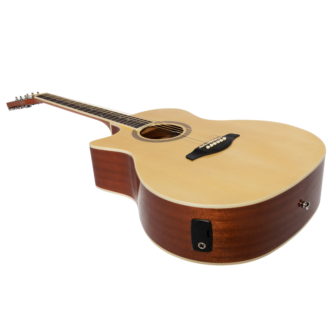 Lorden Left Handed Acoustic-Electric Small Body Cutaway Guitar LFC-10-NGL Natural Gloss — view 3