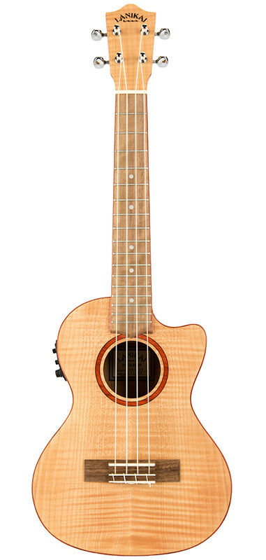 Lanikai Flamed Maple Series Tenor AC/EL Ukulele with Kula Preamp and Gig Bag