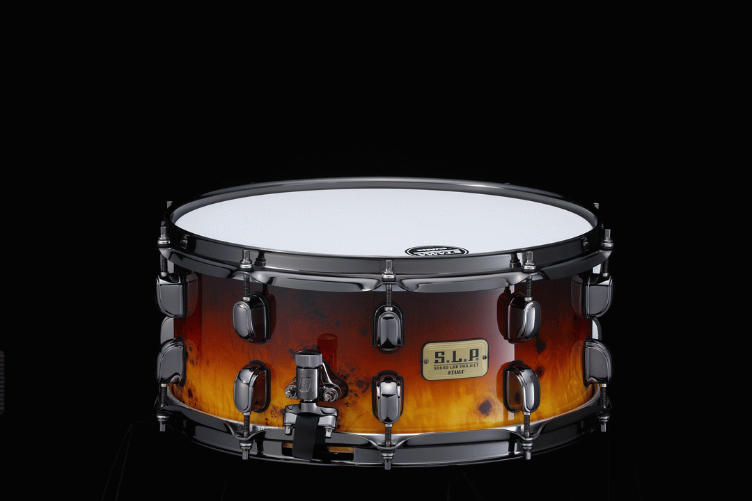 TAMA LGK146 ASF SLP Limited Edition 14x6 G-Kapur Snare Drum with Mappa Burl and Black Nickel Hardware