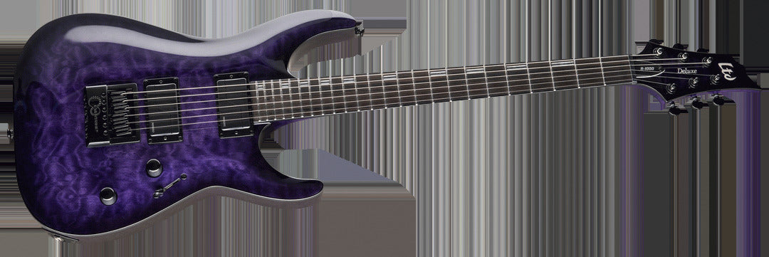 ESP LTD H-1000 Qm See Thru Purple Sbst Evertune Electric Guitar — view 3