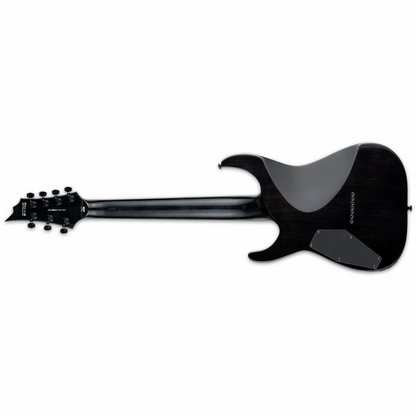 LTD H-1007FM 7-String Electric Guitar with EMG Pickups, Mahogany Body, Flamed Maple Top, Macassar Ebony Fingerboard, See Thru Black Finish — view 2
