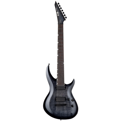 LTD H-3 1000 FM 7 String Baritone Guitar See Thru Black Sunburst
