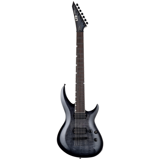 LTD H-3 1000 FM 7 String Baritone Guitar See Thru Black Sunburst