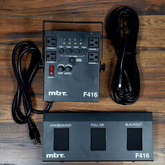 MBT Lighting F416 DJ Stage 4-Channel Chase Controller with Footswitch — view 3