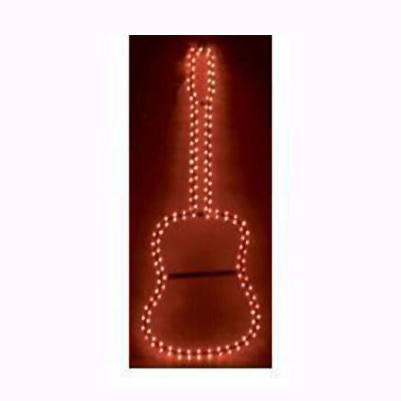 MBT Lighting GL3RD Guitar Shaped Red Rope Strip Lighting