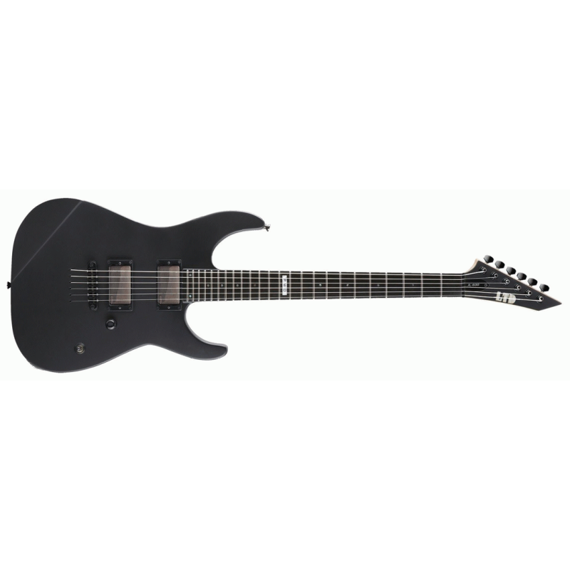 LTD Jeff Ling Signature JL-600 Electric Guitar, Satin Black, Alder Body, Macassar Ebony Fingerboard, EMG Pickups, 24 Extra-Jumbo Frets