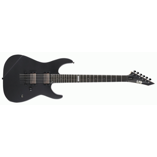 LTD Jeff Ling Signature JL-600 Electric Guitar, Satin Black, Alder Body, Macassar Ebony Fingerboard, EMG Pickups, 24 Extra-Jumbo Frets