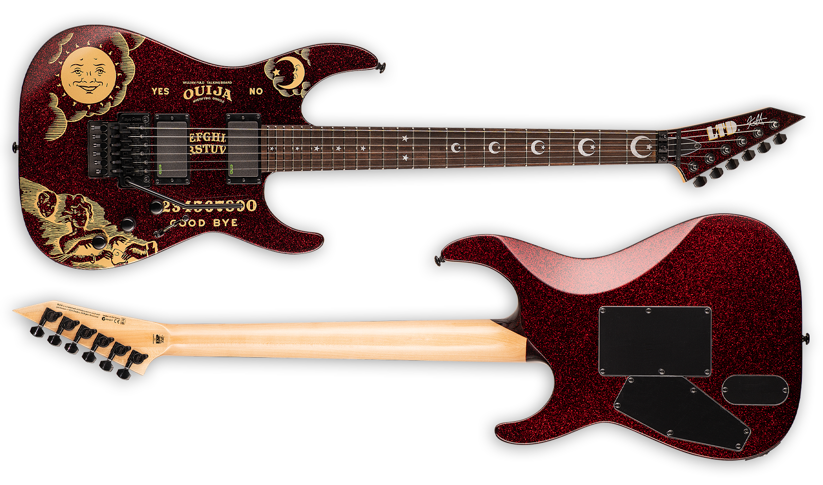ESP LTD Kirk Hammett Ltd Ed Ouija Red Sparkle Signature Electric Guitar