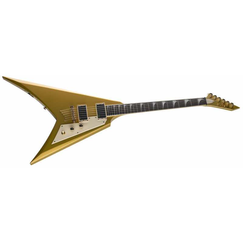 ESP LTD Kirk Hammett KH-V Gold Sparkle Electric Guitar with Case