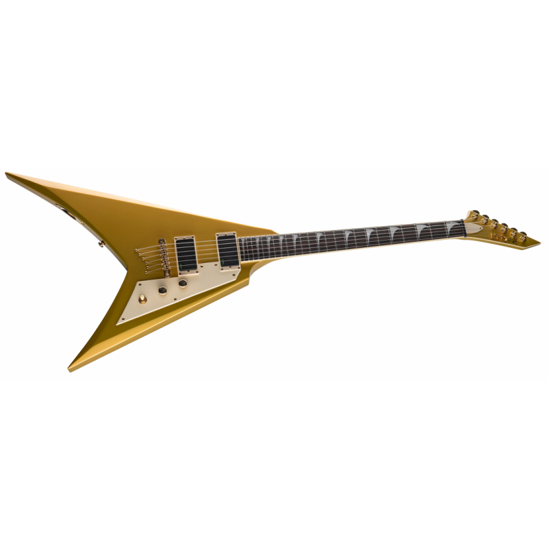 ESP LTD Kirk Hammett KH-V Gold Sparkle Electric Guitar with Case — view 2