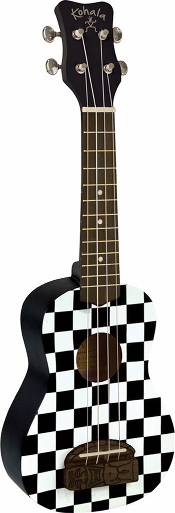 Kohala Soprano Ukulele Checkerboard Natural Satin Finish