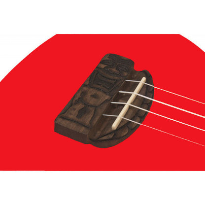 Kohala Soprano Ukulele Red Natural Satin Finish with Carved Bridge and Left/Right Handed Fretboard Markers — view 2