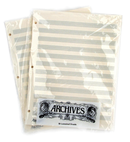 Archives Looseleaf Manuscript Paper, 12 Stave, 50 Pages Book