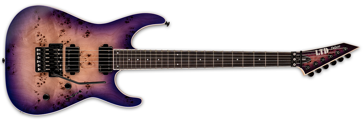 ESP LTD M-1000 Burled Poplar Top Electric Guitar Purple Natural Burst
