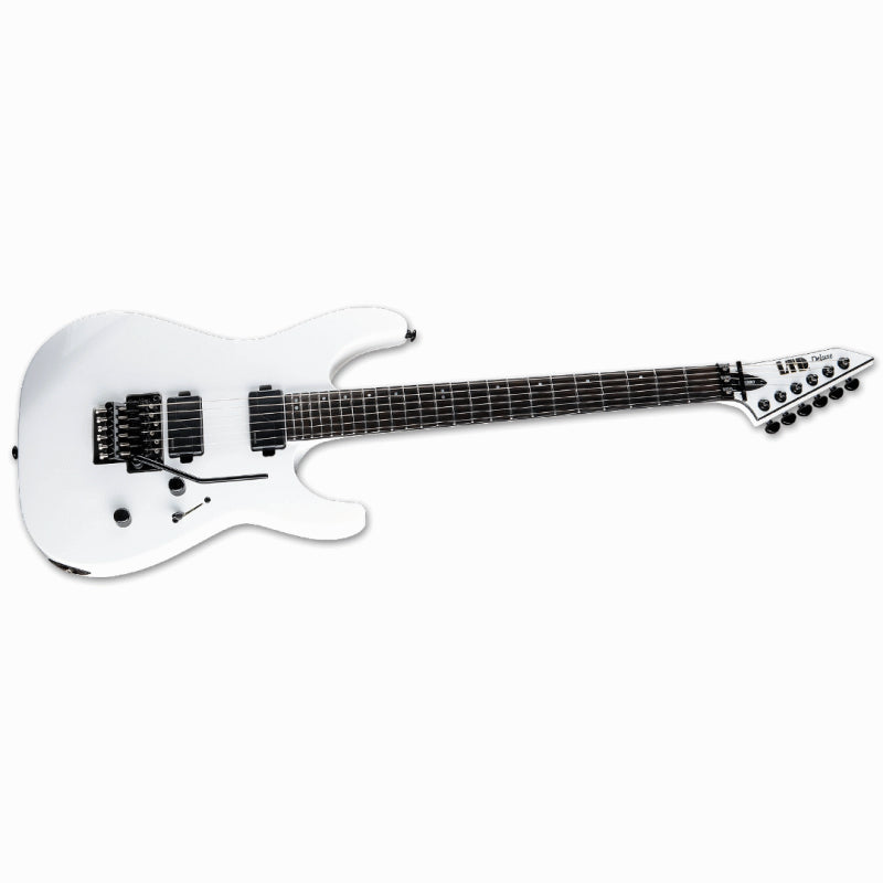 LTD M-1000 Snow White Electric Guitar with Neck-Thru Construction and Fishman Fluence Humbuckers — view 3