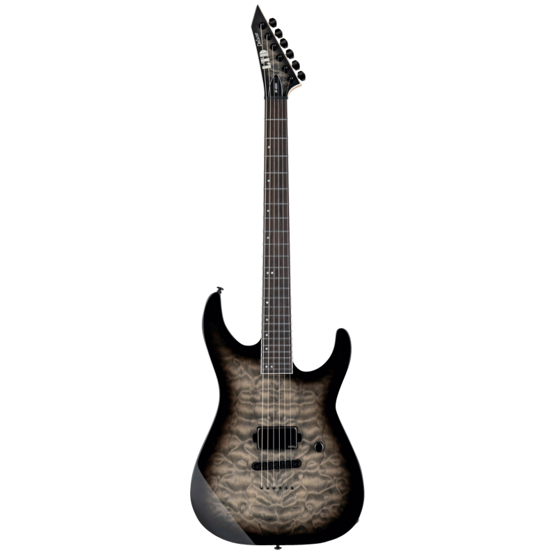 LTD M-1001NT Electric Guitar in Charcoal Burst with Quilted Maple Top and Macassar Ebony Fingerboard