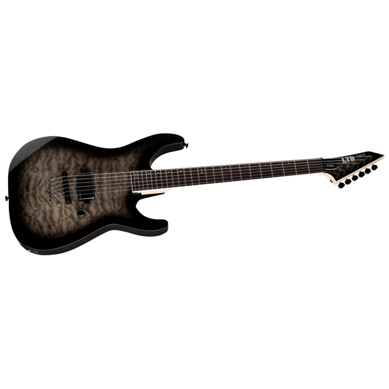 LTD M-1001NT Electric Guitar in Charcoal Burst with Quilted Maple Top and Macassar Ebony Fingerboard — view 3