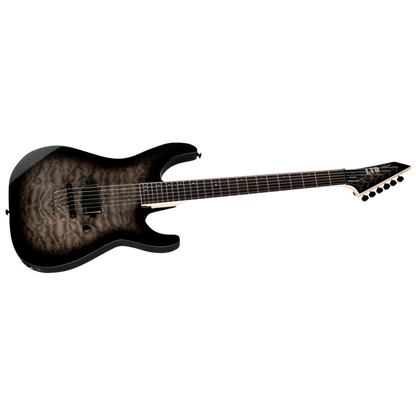 LTD M-1001NT Electric Guitar in Charcoal Burst with Quilted Maple Top and Macassar Ebony Fingerboard — view 3