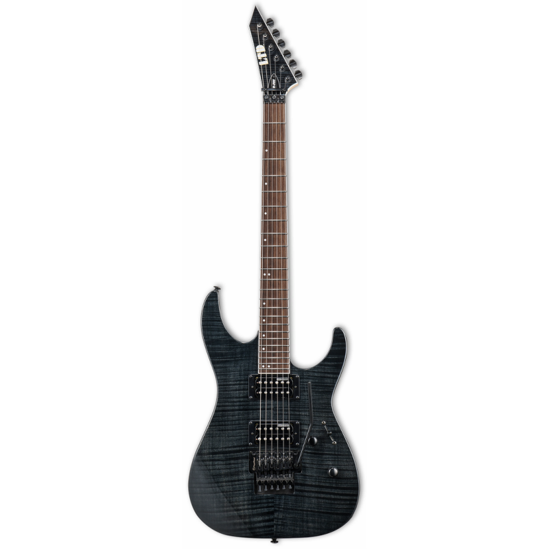 LTD M-200 FM Electric Guitar - Black Finish, Mahogany Body, Maple Neck, Roasted Jatoba Fingerboard, 24 Extra-Jumbo Frets, ESP Designed Pickups