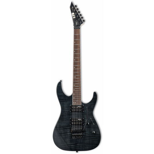 LTD M-200 FM Electric Guitar - Black Finish, Mahogany Body, Maple Neck, Roasted Jatoba Fingerboard, 24 Extra-Jumbo Frets, ESP Designed Pickups