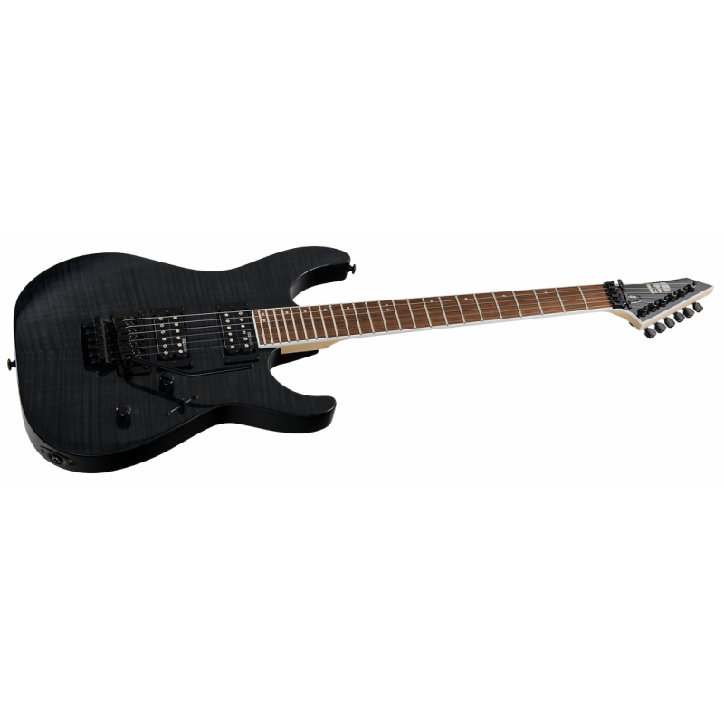 LTD M-200 FM Electric Guitar - Black Finish, Mahogany Body, Maple Neck, Roasted Jatoba Fingerboard, 24 Extra-Jumbo Frets, ESP Designed Pickups — view 3