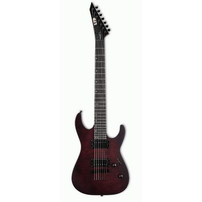 ESP LTD M-207DX Baritone Electric Guitar 27" scale roasted maple neck flamed maple top ESP LH-150 pickups