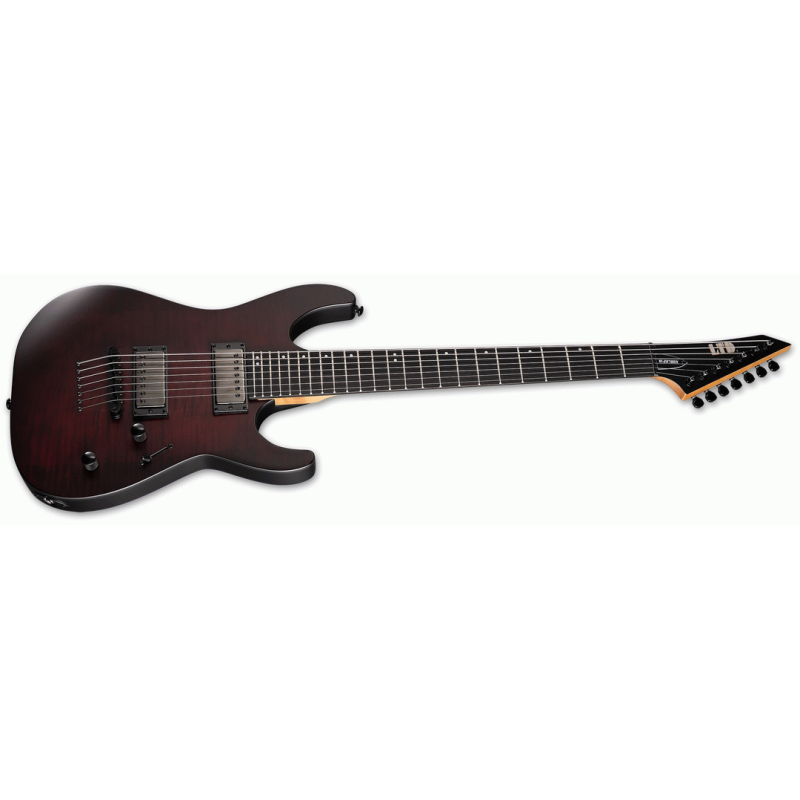 ESP LTD M-207DX Baritone Electric Guitar 27" scale roasted maple neck flamed maple top ESP LH-150 pickups — view 3