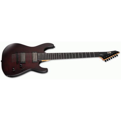 ESP LTD M-207DX Baritone Electric Guitar 27" scale roasted maple neck flamed maple top ESP LH-150 pickups — view 3