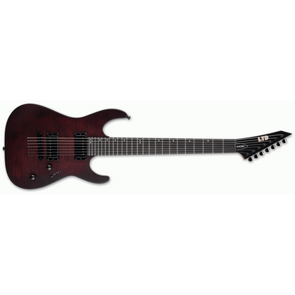ESP LTD M-207DX Baritone Electric Guitar 27" scale roasted maple neck flamed maple top ESP LH-150 pickups — view 4