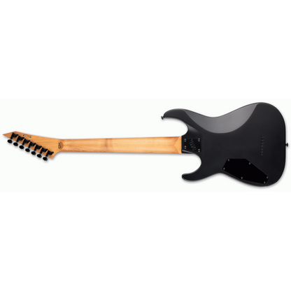 ESP LTD M-207DX Baritone 27" scale roasted maple neck flamed maple top LH-150 pickups satin black — view 2