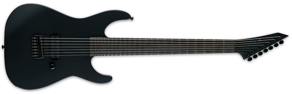 ESP LTD Black Metal Series M-7HT Baritone Electric Guitar Black Satin