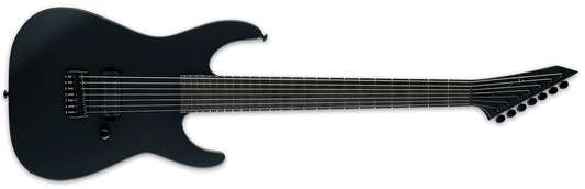 ESP LTD Black Metal Series M-7HT Baritone Electric Guitar Black Satin