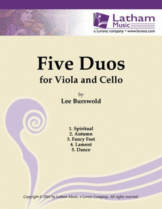 Burswold - 5 Duos for Viola and Cello, Advanced Intermediate Level, String Duo, Latham Music, 1 Page