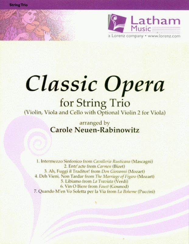 Classic Opera For String Trio Parts Book