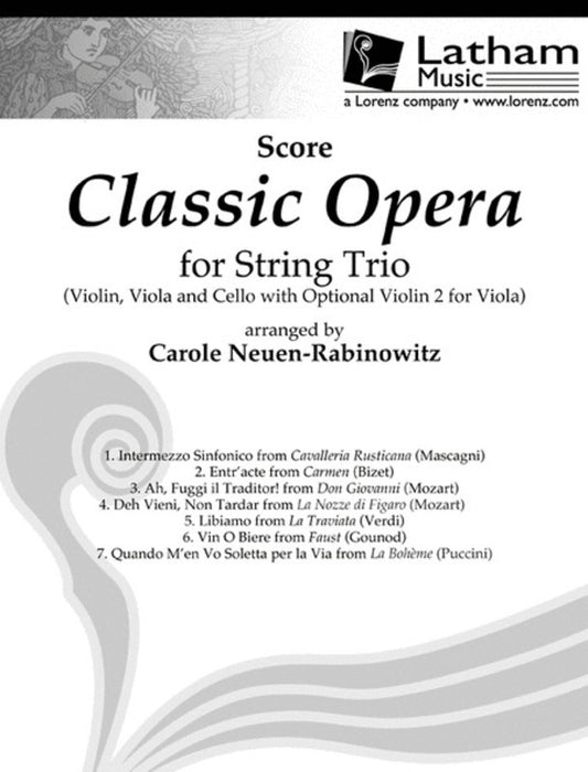 Classic Opera For String Trio Score Book