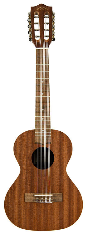 Lanikai Mahogany Series 8-String Tenor Ukulele with Padded Gig Bag, Natural Satin Finish
