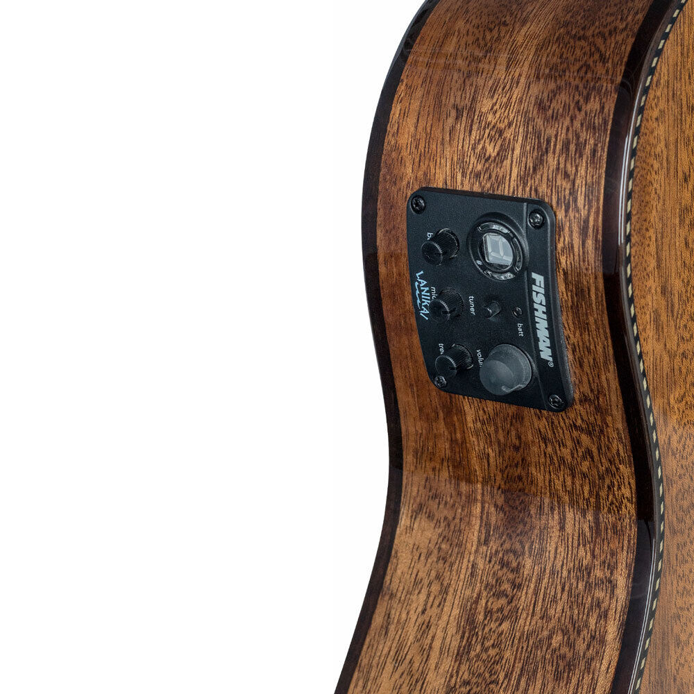 Lanikai Mahogany Series All Solid Baritone Electric Ukulele with Fishman Kula Preamp and Case — view 5