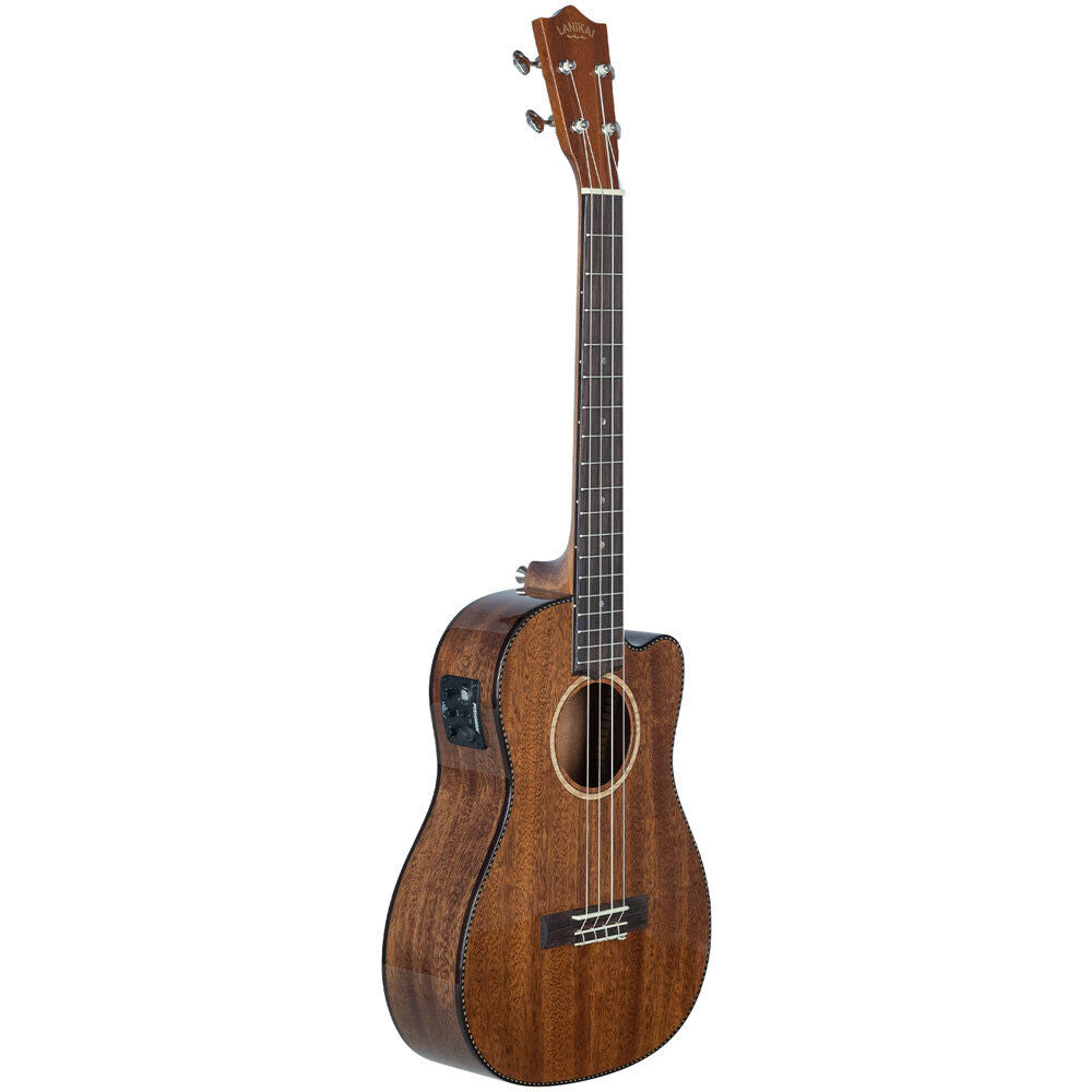 Lanikai Mahogany Series All Solid Baritone Electric Ukulele with Fishman Kula Preamp and Case — view 3