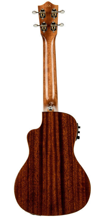 Lanikai Solid Mahogany Concert AC/EL Ukulele with Gloss Finish and Foam Case — view 2