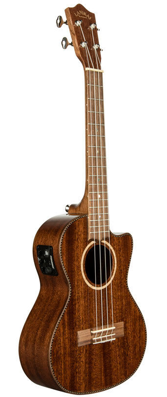 Lanikai Mahogany Series All Solid Tenor AC/EL Ukulele with Fishman Preamp and Foam Case — view 3
