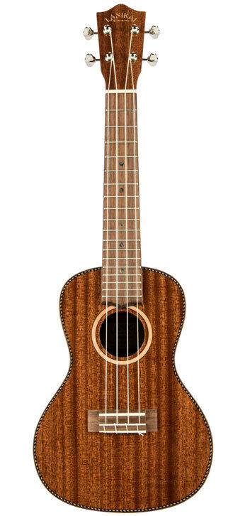 Lanikai All Solid Mahogany Concert Ukulele with Natural Satin Finish and Foam Case
