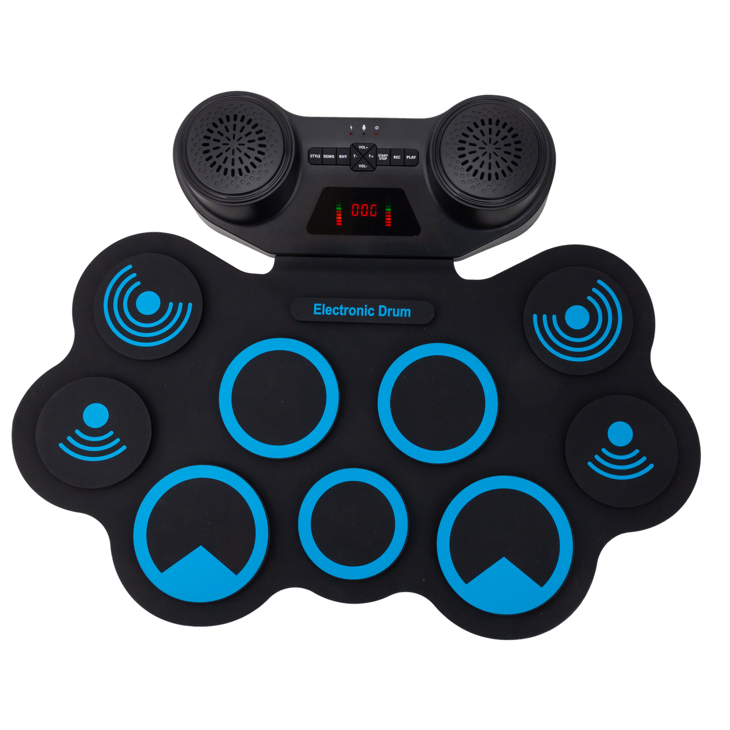 Lorden LMD-668 Electronic Drum Pad with 9 Pads, 2 Pedals, Bluetooth, Rechargeable Battery, USB MIDI, and Built-In Speakers